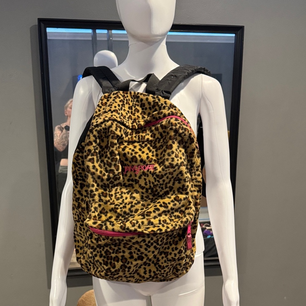 Leopard fur backpack from early 2000s Y2K